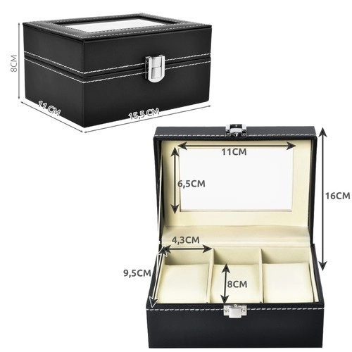 Elegant Watch Organizer with Three Compartments