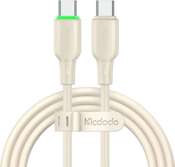 Mcdodo silicone cable USB‑C to USB‑C 65 W, 1.2 m, beige