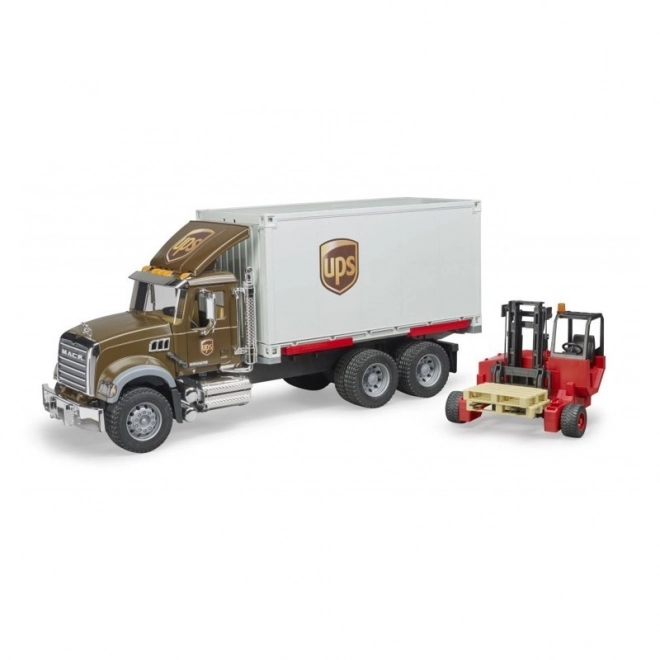 Bruder vrachtwagen Mack UPS met vorkheftruck