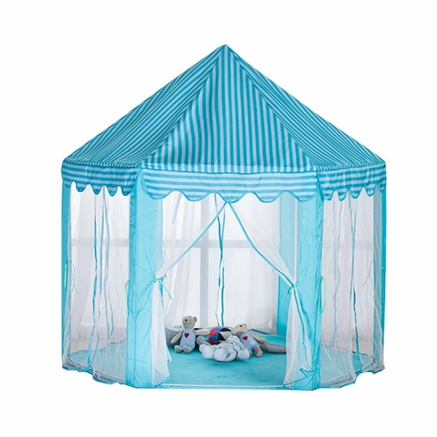 Tente pour enfants hexagonale pour maison/jardin - bleu