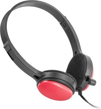UGO wired over-ear headset with microphone, red