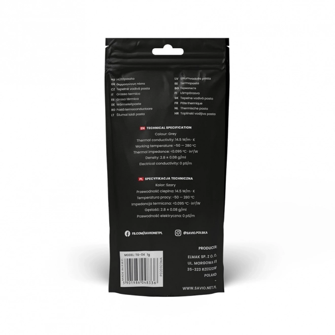Thermische pasta Savio Glacier 1g
