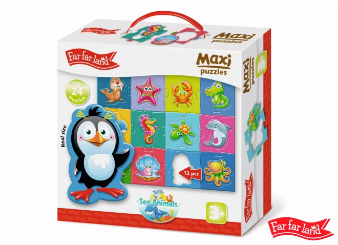 Far Far Land maxi puzzel Zeedieren 24 stukken