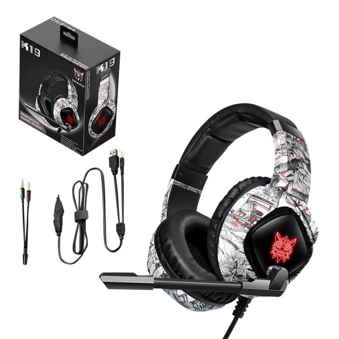 Gaming-Kopfhörer Onikuma K19 Camouflage Weiß