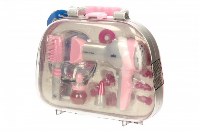 Koffertje met föhn, spiegel en accessoires Braun