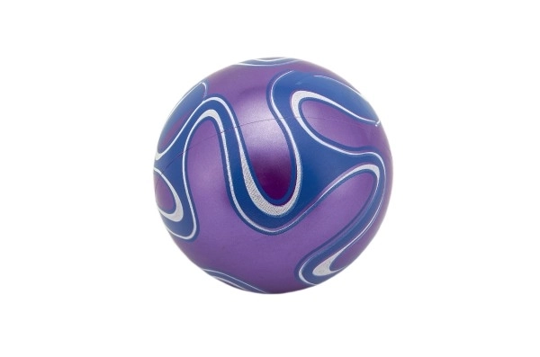 Kleurige opgeblazen plastic bal 15 cm in netje