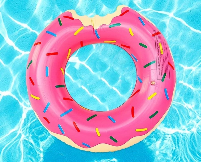 Bouée gonflable en forme de donut 110 cm – Rose