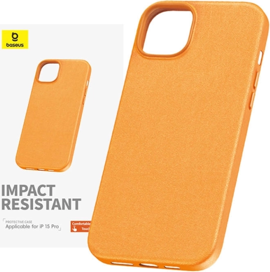 iPhone 15 Pro Max Case Baseus Fauxther Series Orange