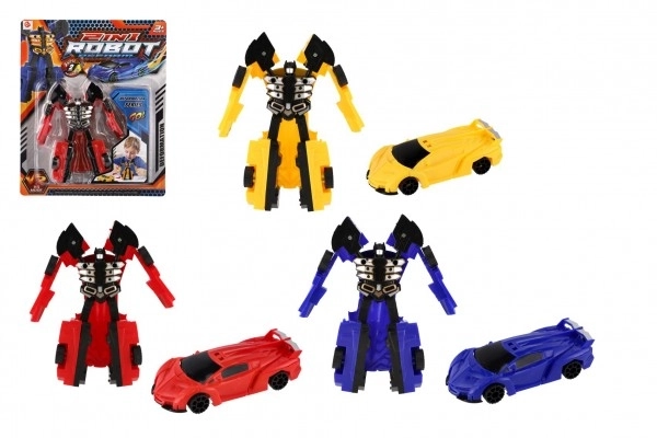 Transformer robot/auto kunststof 14 cm in drie kleuren
