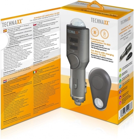 Autoalarm met USB-oplader Technaxx 2 poorten