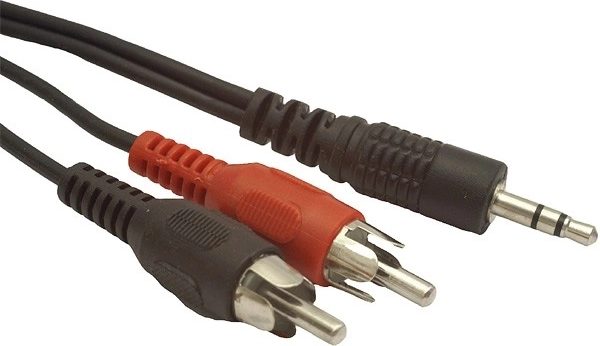 Audio cable 3.5 mm jack to 2× RCA stereo 5 m Gembird