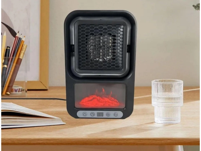 Electric Heater with Thermostat and Fireplace Display