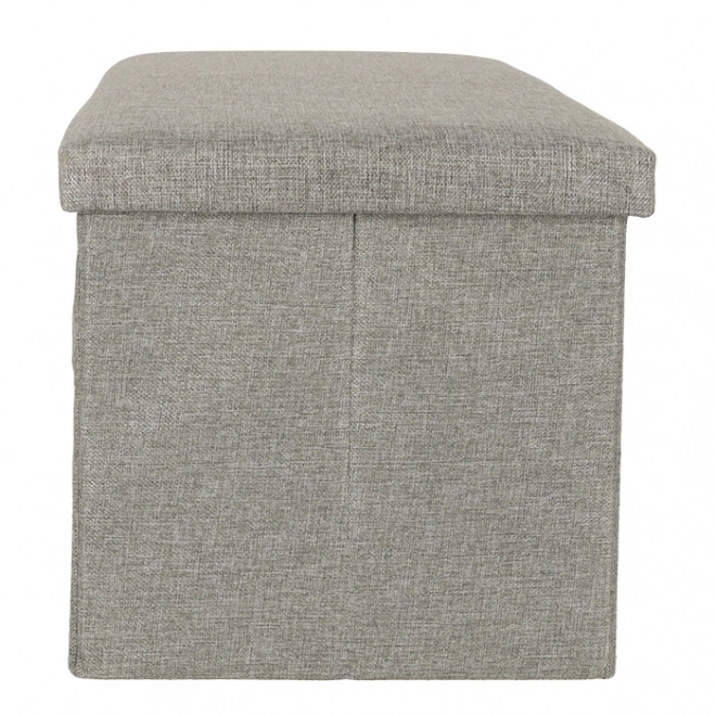Grijze opvouwbare poef met opbergruimte 76x38x38 cm