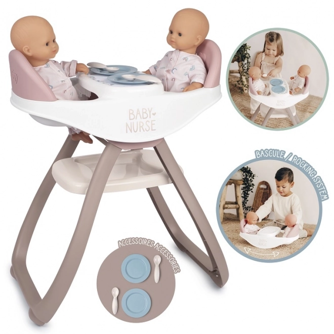 Baby Nurse Doppelhochstuhl für Zwillinge