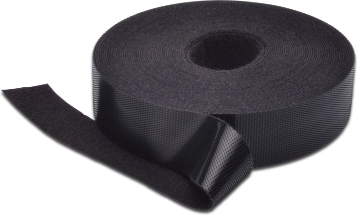 Selbstklebender DIGITUS-Klettverschluss für Kabelmanagement, 20 mm, Rolle 10 m, schwarz