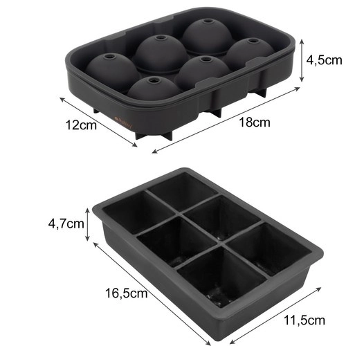 Siliconen ijsvorm 2-in-1 blokken + ballen Ruhhy 21270