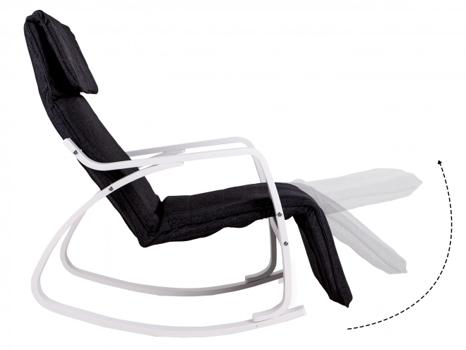 Fauteuil à bascule avec repose-pieds réglable de ModernHome en blanc et noir
