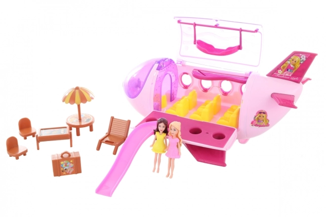 Poppenvliegtuig met accessoires