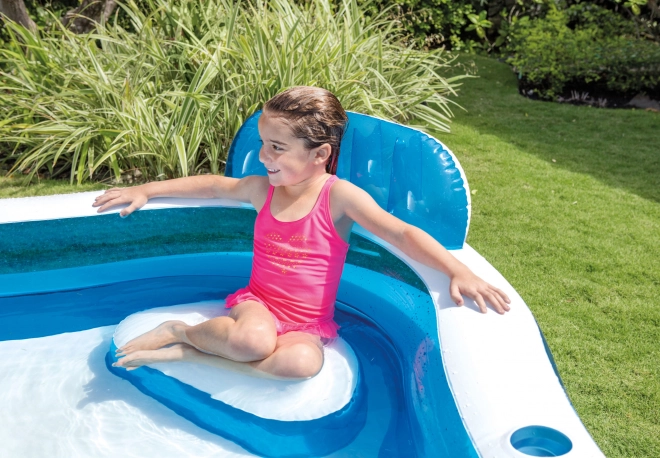 Inflatable Pool with Seats and Drink Holders