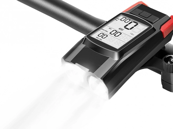 3-in-1 Bike LED Light with Horn and Counter