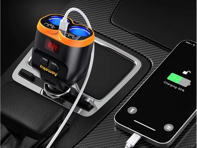 Diviseur d'allume-cigare avec chargeur USB-A et USB-C QC 3.0