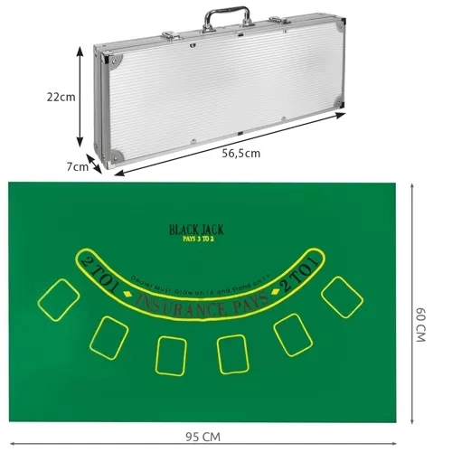 Poker Spielset 500 Chips in Aluminiumkoffer