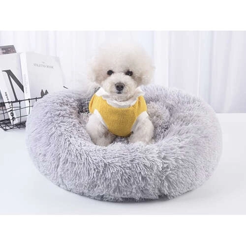 Fluffy Pet Bed Gray