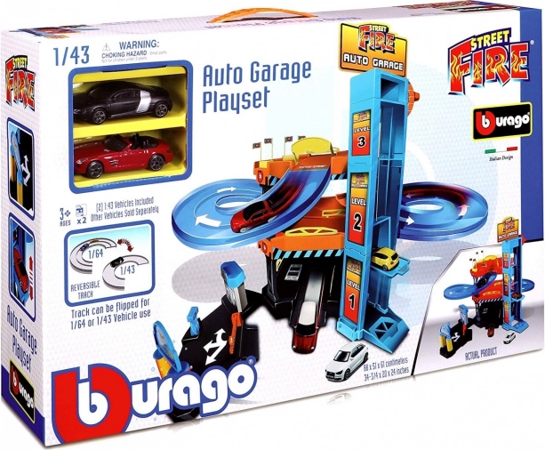 Bburago downhill autogarage met afdaling en lift 1:43
