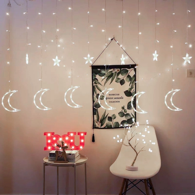 Decoratieve LED-lichten in de vorm van de maan en sterren
