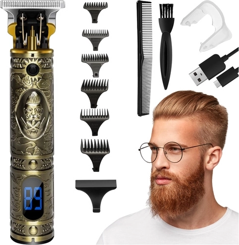 Gold 4-in-1 SOULIMA Hair and Beard Trimmer with LCD Display