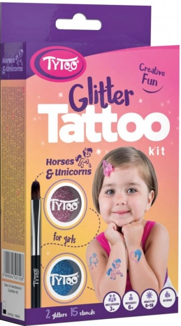 TyToo paarden en eenhoorns glinsterende tatoeages