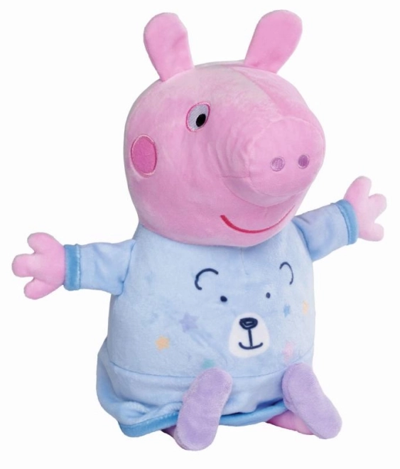 Peppa Big 2v1 pluchen knuffeldoek muziek en licht, blauw, 25 cm