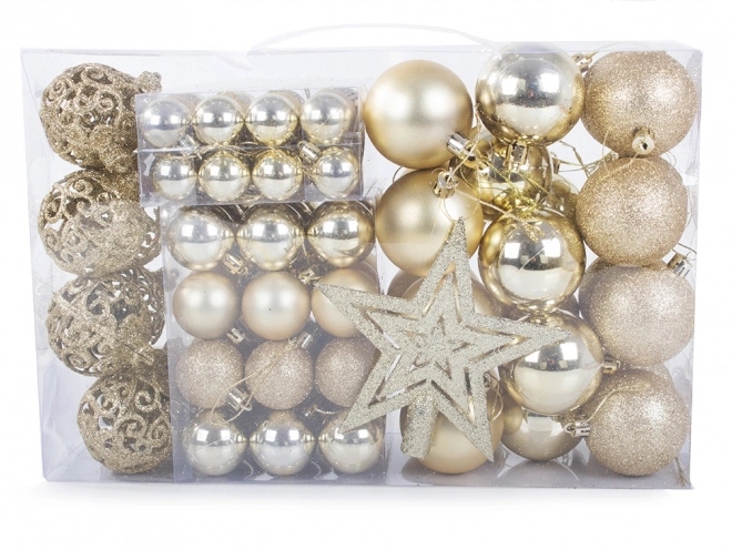 Set van 100 kerstversieringen met gouden sterren