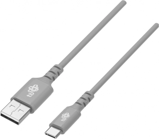 Silicone USB–USB‑C Cable 1 m, Gray, Quick Charge