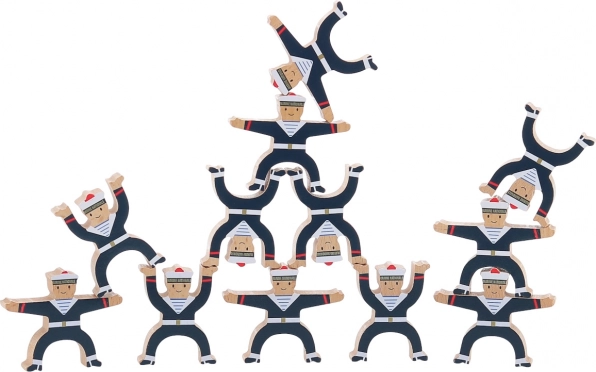 Houten stapelfiguurtjes Matrozen