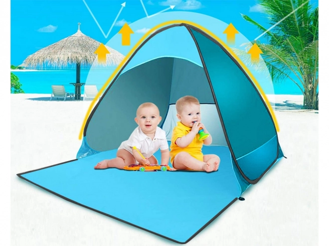 Zelfvouwende strandtent met UV-bescherming