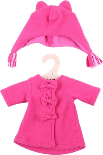 Pink Coat with Bonnet for 38 cm Doll BIGJIGS TOYS