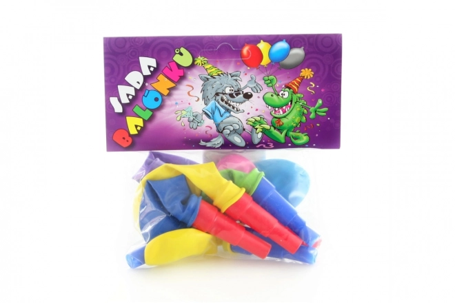 Opblaasbare ballonnen met fluitje, set van 7 stuks