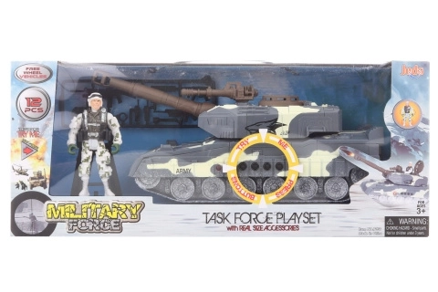Militaire set met batterij aangedreven tank