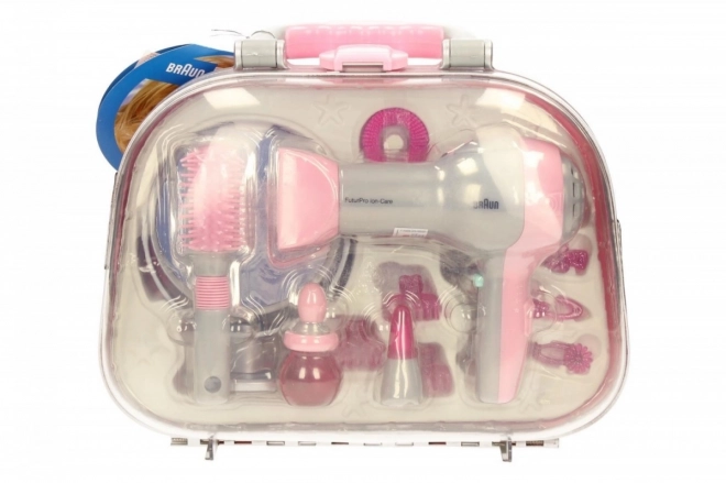 Koffertje met föhn, spiegel en accessoires Braun
