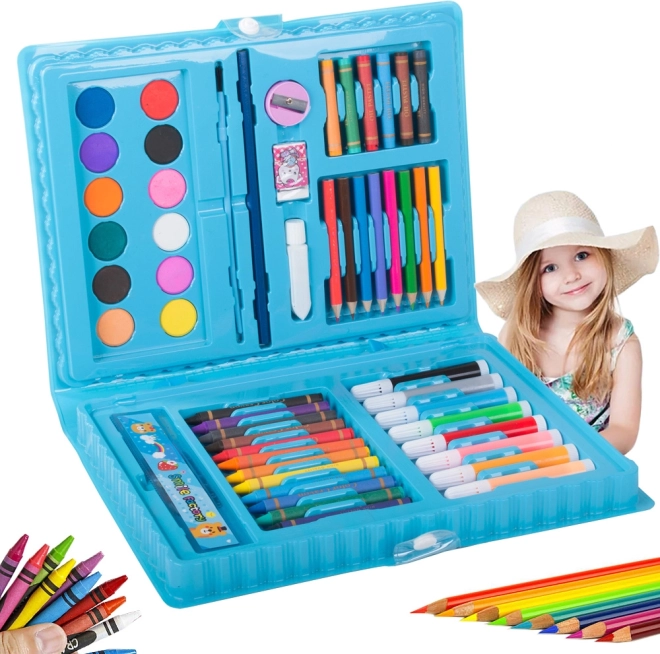 Art set in a carry case, 68 pieces