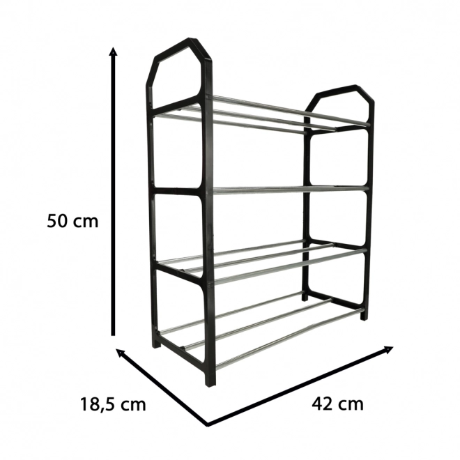 Schoenenrek met 4 niveaus zwart