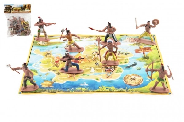 Figuren van indianen met kaart