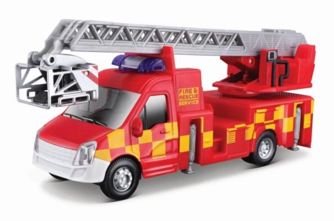 Brandweerwagen met ladder Bburago 1:43