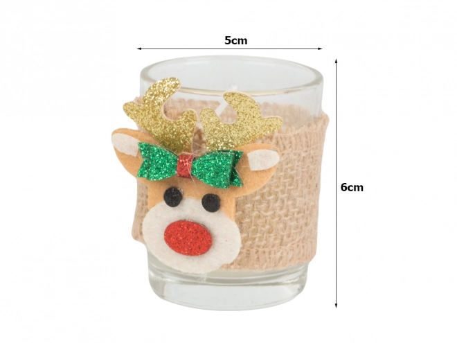 Duftkerzen im Glas mit Rentier-Motiv, Set 2 Stk.