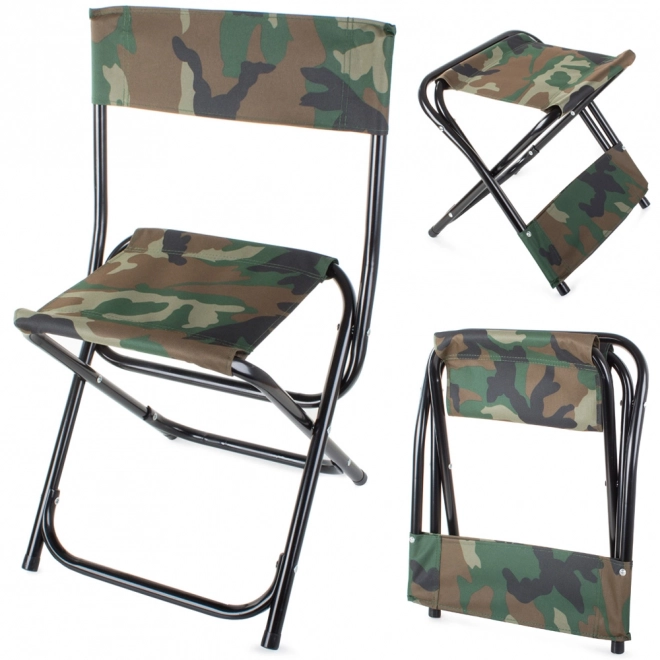 Zusammenklappbarer Angelstuhl im Camouflage-Design
