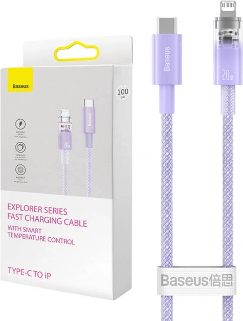 Câble de charge rapide USB‑C vers Lightning 1 m violet