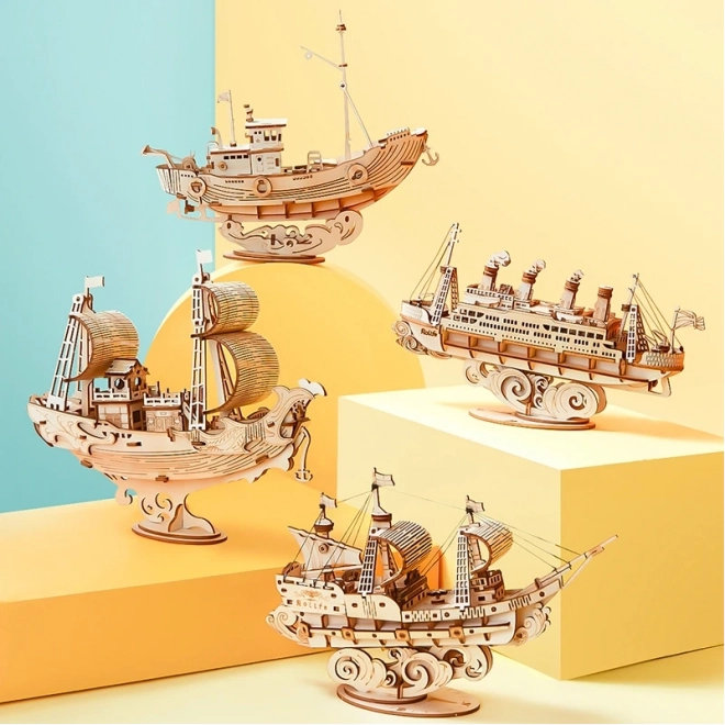Vissersboot - 3D houten bouwpakket