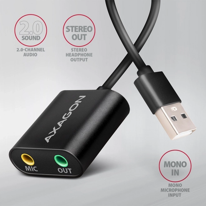 Carte son externe USB 2.0 48kHz/16-bit stéréo Axagon