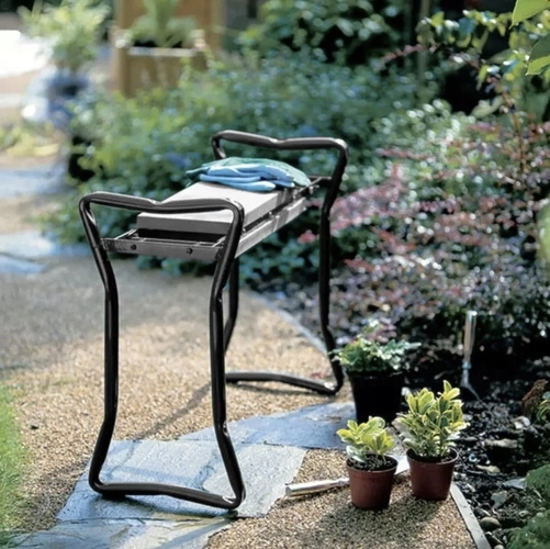 Gartenkniebank und Hocker 3-in-1 mit Werkzeugtasche